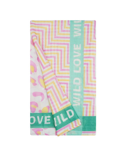 Kleurrijke sjaal wild love - Oranje & roze