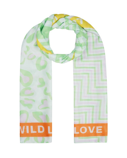 Kleurrijke sjaal wild love - Oranje & roze