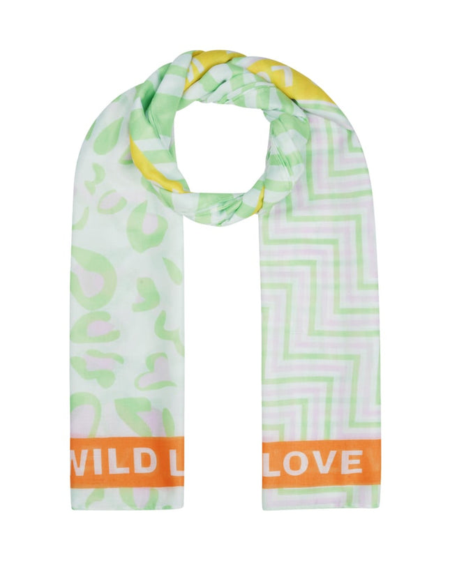 Kleurrijke sjaal wild love - Oranje & roze