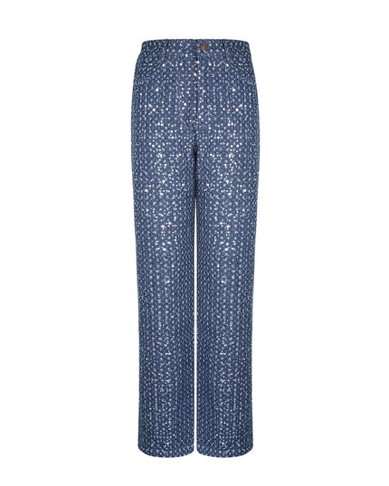 Denim Jeans with Sequins - Blue