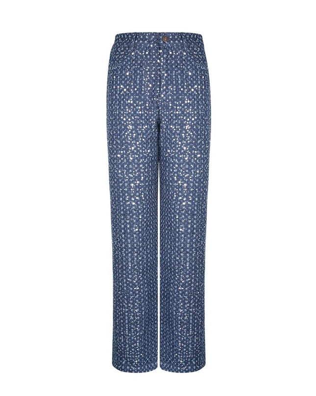 Denim Jeans with Sequins - Blue