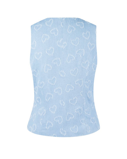 Heartsy Corset Top - Light Blue