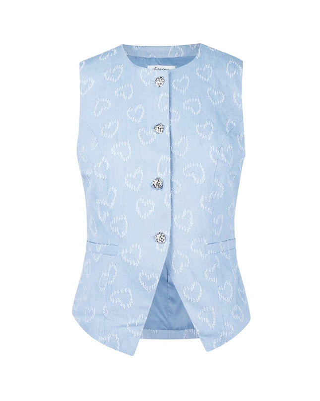 Heartsy Corset Top - Light Blue