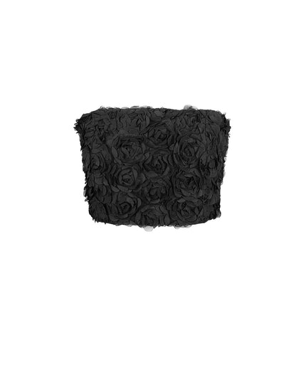 Roses bandeau top - Black