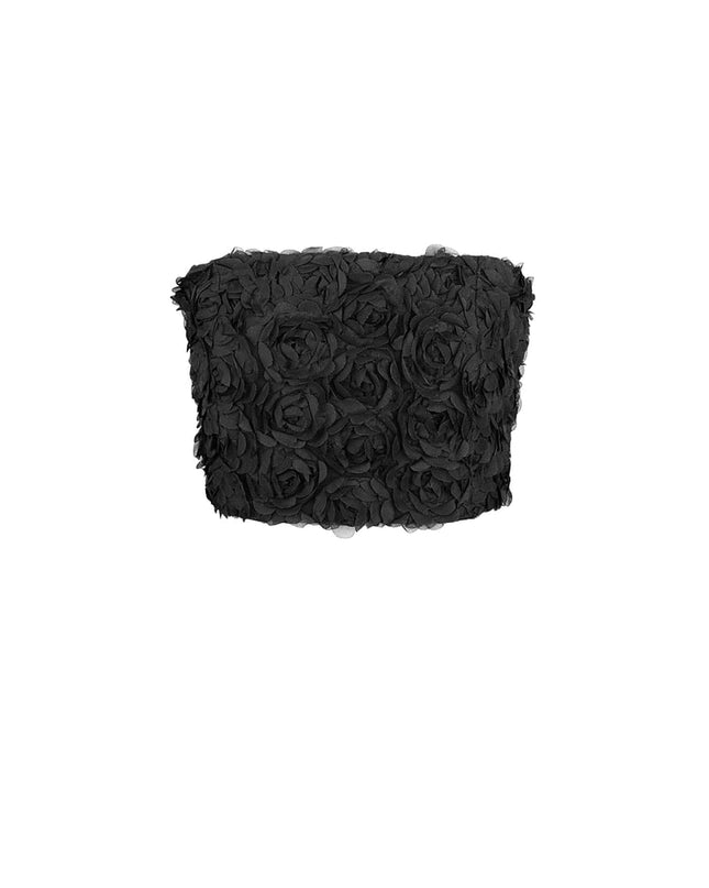 Roses bandeau top - Black
