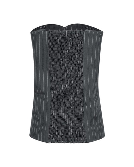 Pinstripe Corset Top - Grey