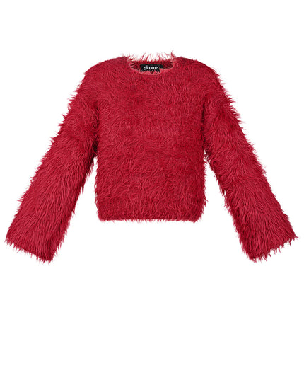 Fluffy finesse top - Burgundy