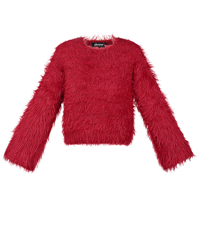 Fluffy finesse top - Burgundy