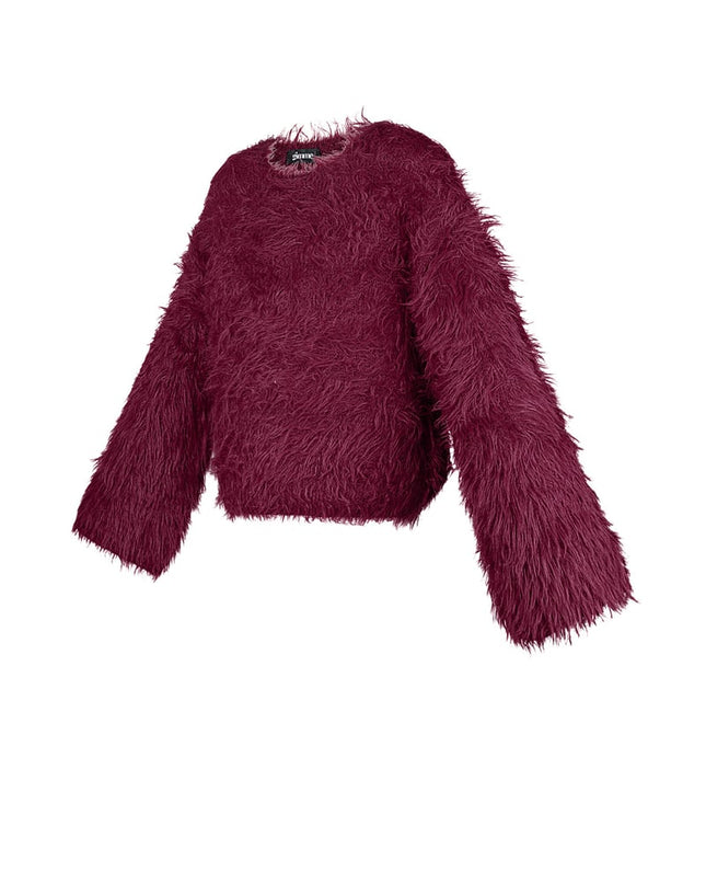 Fluffy finesse top - Burgundy