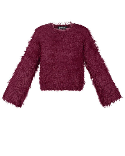 Fluffy finesse top - Burgundy