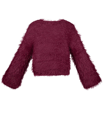 Fluffy finesse top - Burgundy