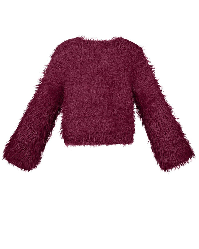 Fluffy finesse top - Burgundy
