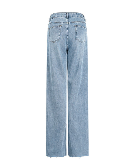 Cotton Woven Vrouwen Rechte Broek Casual Solid Color