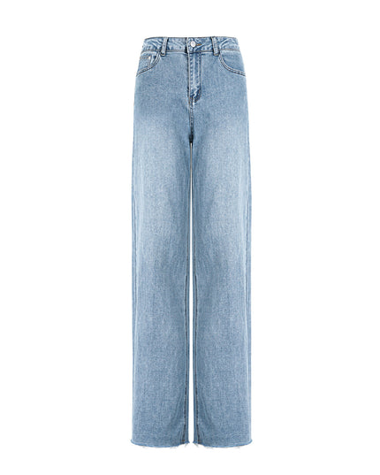 Cotton Woven Vrouwen Rechte Broek Casual Solid Color