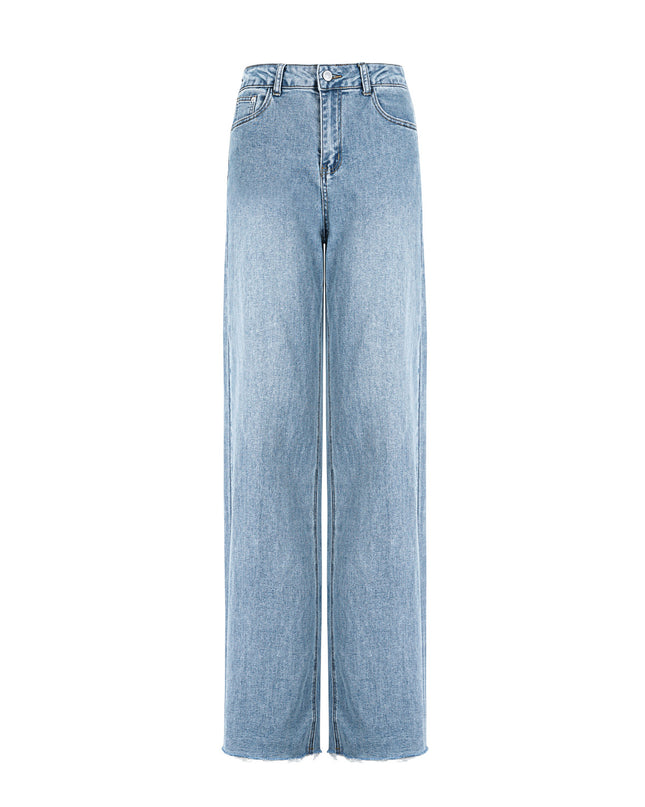 Cotton Woven Vrouwen Rechte Broek Casual Solid Color