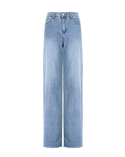 Cotton Woven Vrouwen Rechte Broek Casual Solid Color