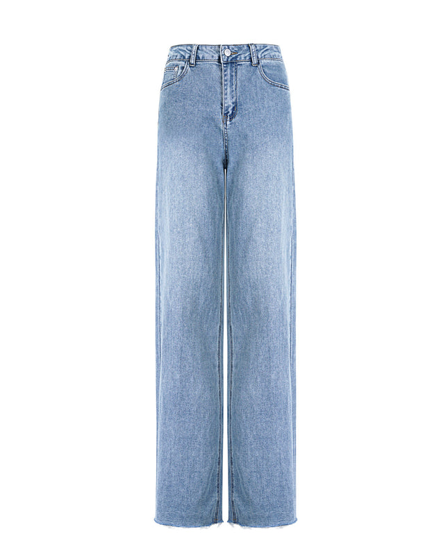 Cotton Woven Vrouwen Rechte Broek Casual Solid Color