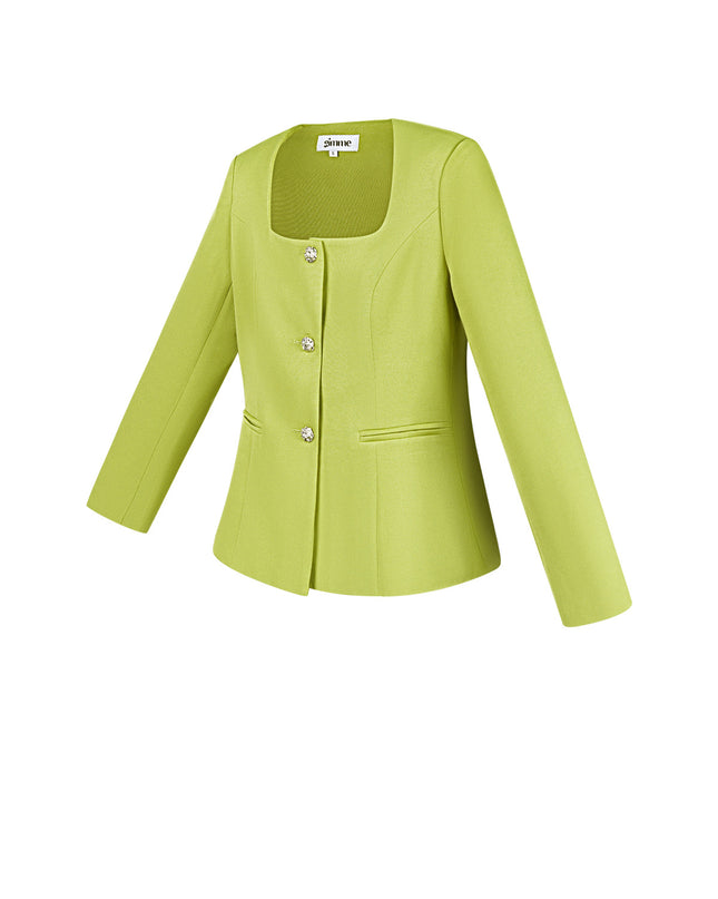 Trendy Blazer Top - lime