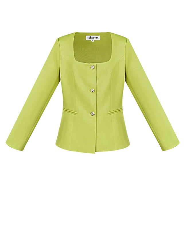 Trendy Blazer Top - lime
