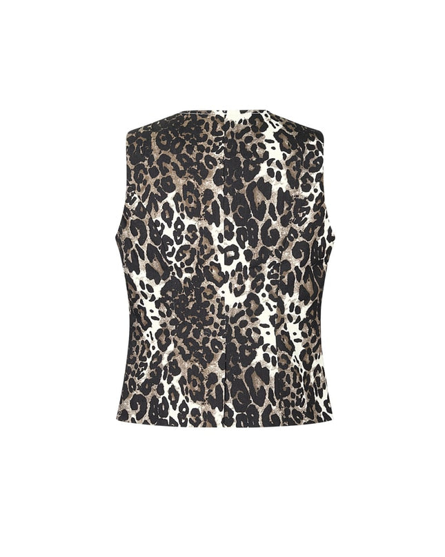 Leopard print vest - Brown