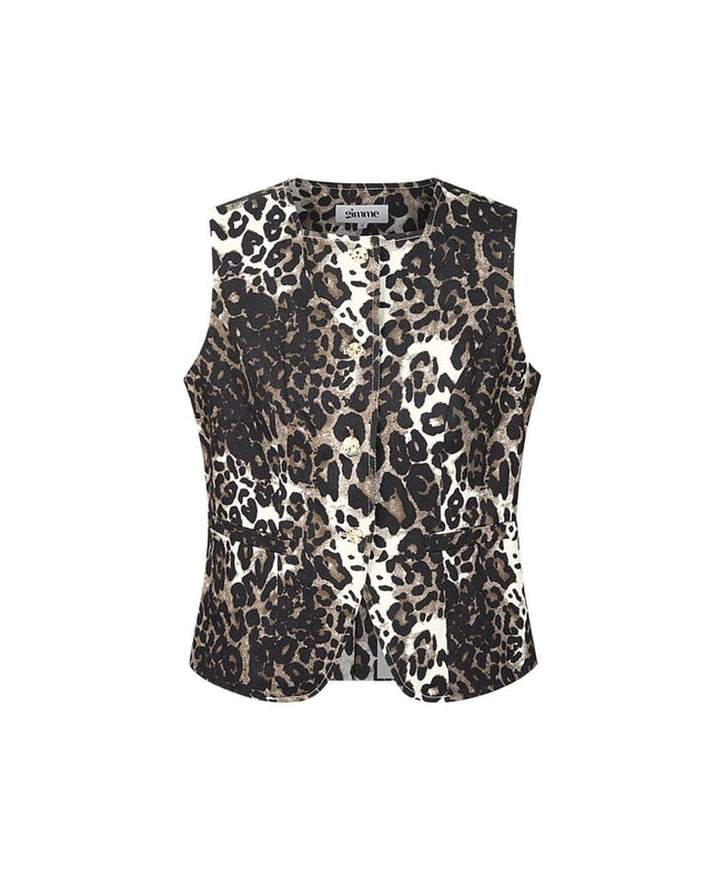 Leopard print vest - Brown