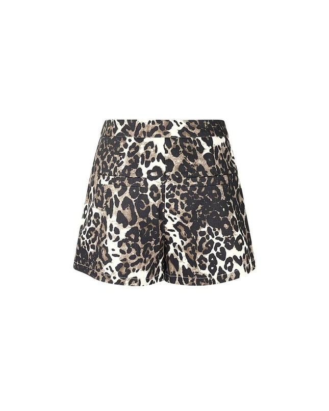 Leopard print shorts - Brown