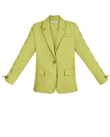 Blazer with stones and lace-up sleeves - purple