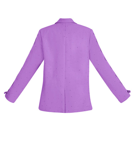 Blazer with stones and lace-up sleeves - purple