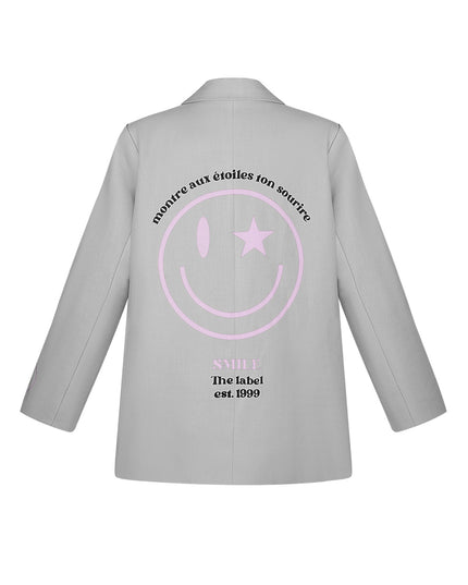 Blazer show your colorful smile - Gray