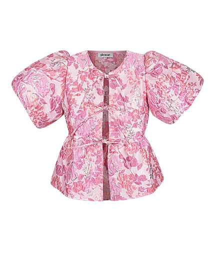 Short sleeve top floral - Champagne