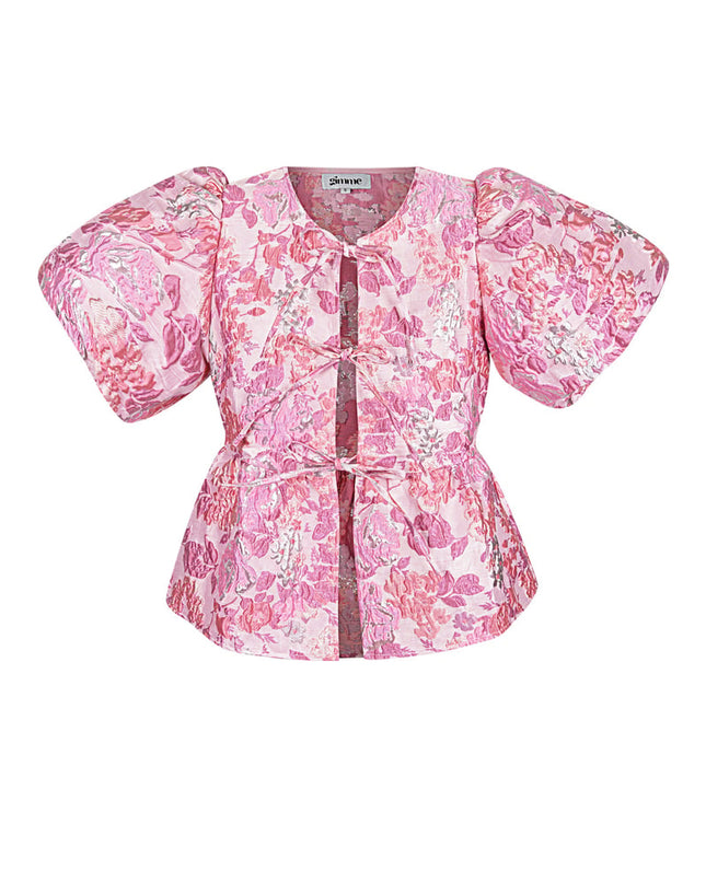 Short sleeve top floral - Champagne
