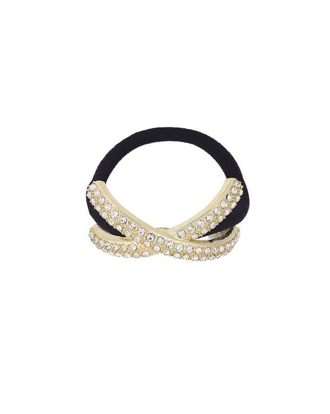 crossed shimmer haarelastiek