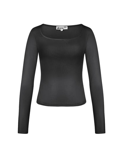 Everyday fit longsleeve low neck - Black