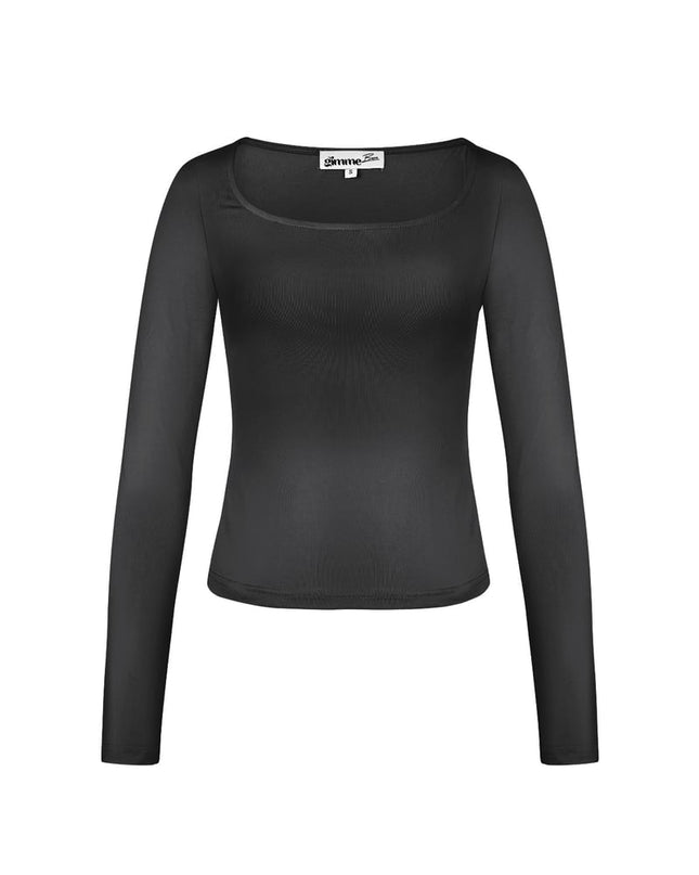Everyday fit longsleeve low neck - Black