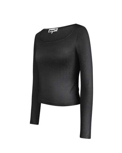 Everyday fit longsleeve low neck - Black