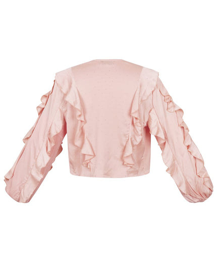 Blouse with ruffles - light pink