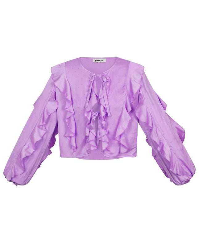 Blouse with ruffles - light pink