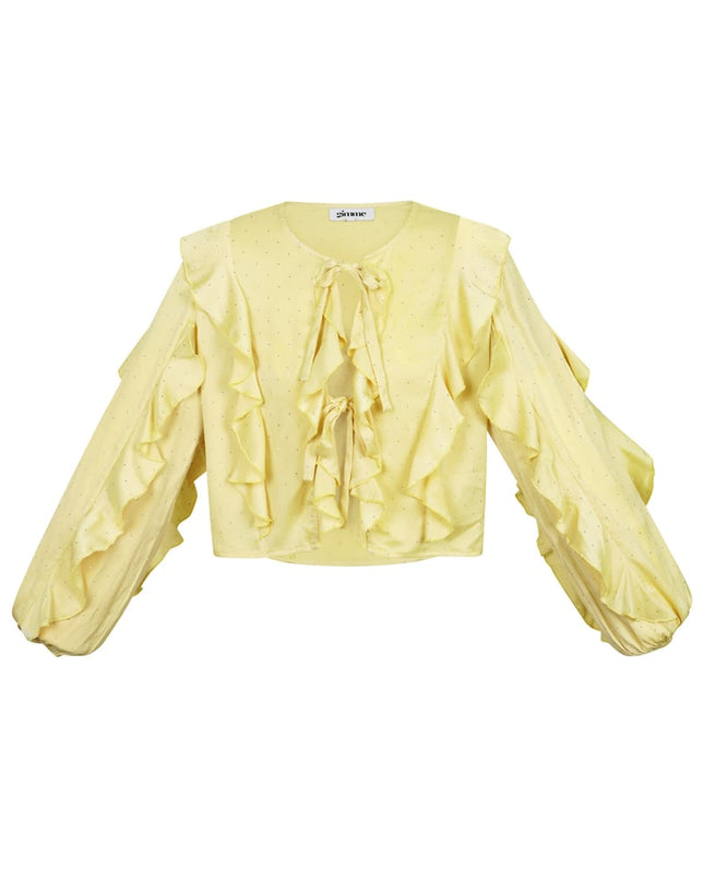 Blouse with ruffles - light pink