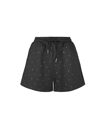 Jogging fabric shorts with studs - Pink