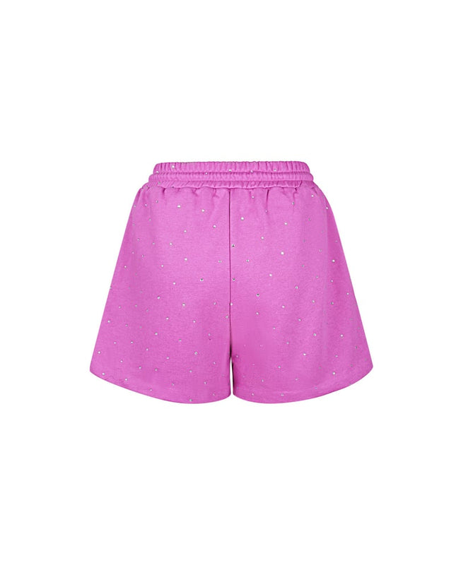 Jogging fabric shorts with studs - Pink