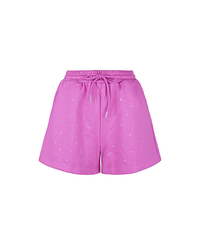 Jogging fabric shorts with studs - Pink
