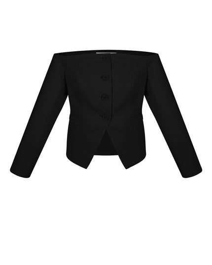 Off shoulder blazer top - Green