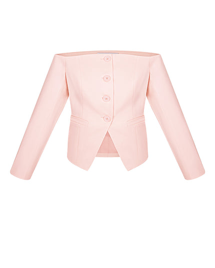 Off shoulder blazer top - Green