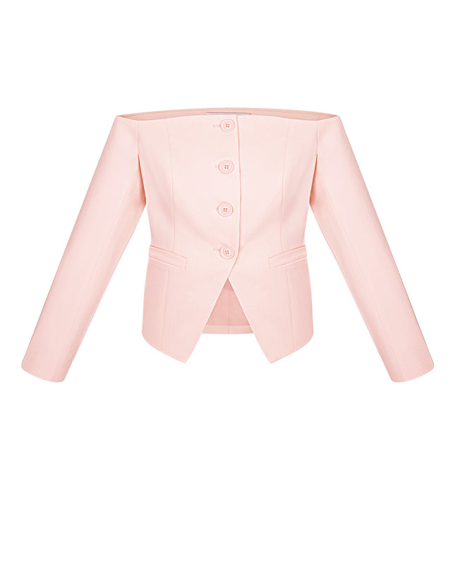 Off shoulder blazer top - Green