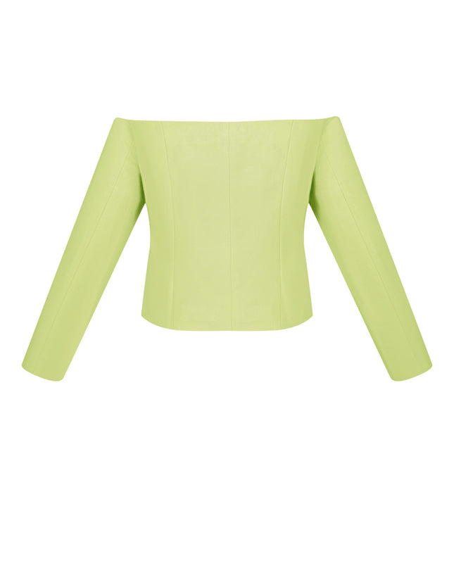Off shoulder blazer top - Green