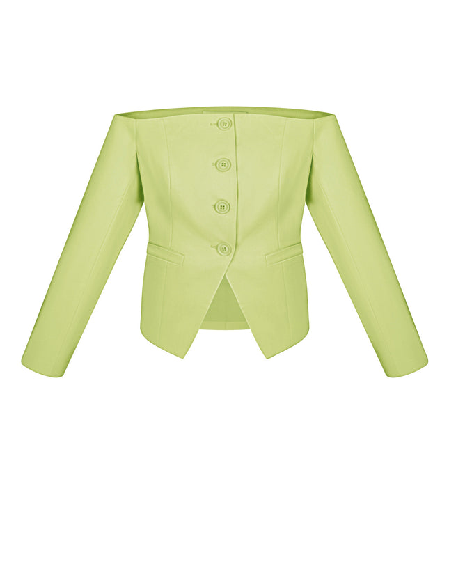 Off shoulder blazer top - Green