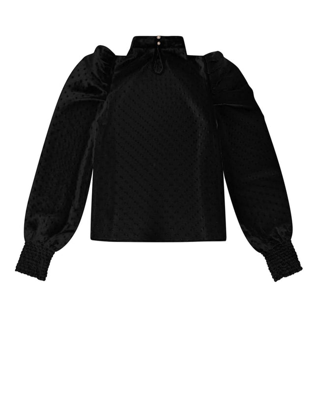 Blouse with dots - Black