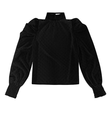 Blouse with dots - Black