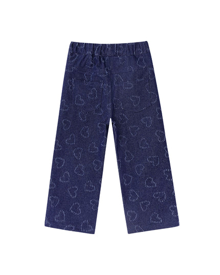 Hearts denim jeans child 8 years - Blue