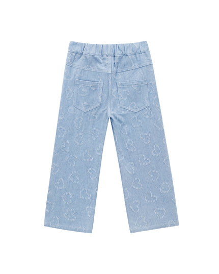 Hearts denim jeans child 8 years - Blue